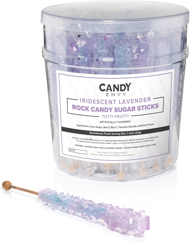 Candy Envy Iridescent Lavender Rock Candy Sticks - Image 1